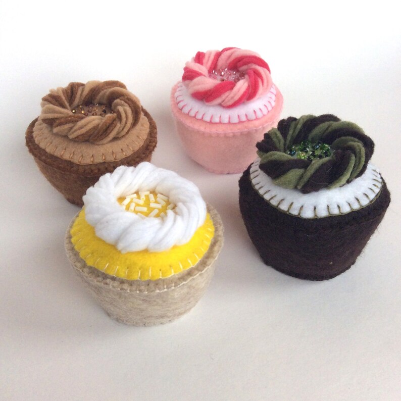 Felt Cupcake Valentine's Day Party 4 Felt Cupcakes  4 image 2
