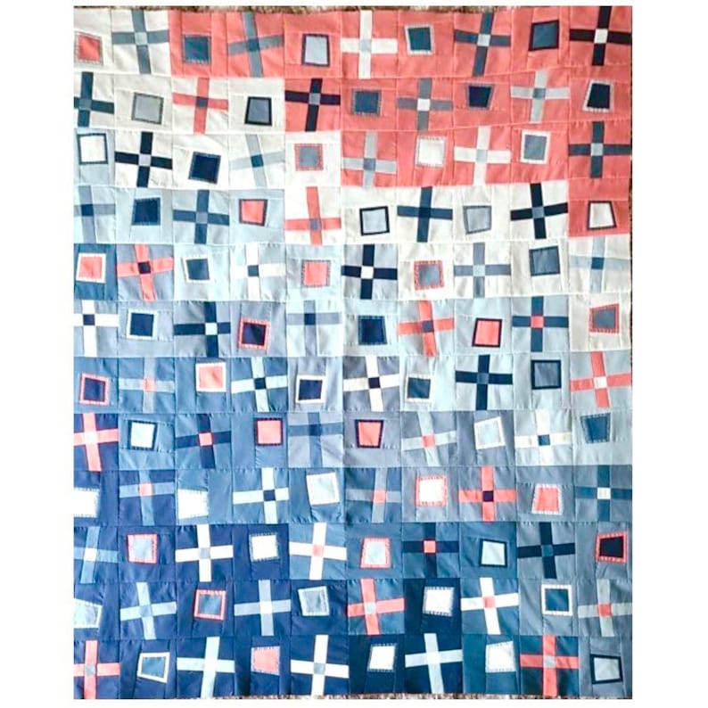 Modern Quilt Pattern Crooked Crosses and Bent Boxes, a semi-improv quilt pattern by Felt Like Sweets, pdf digital download image 9