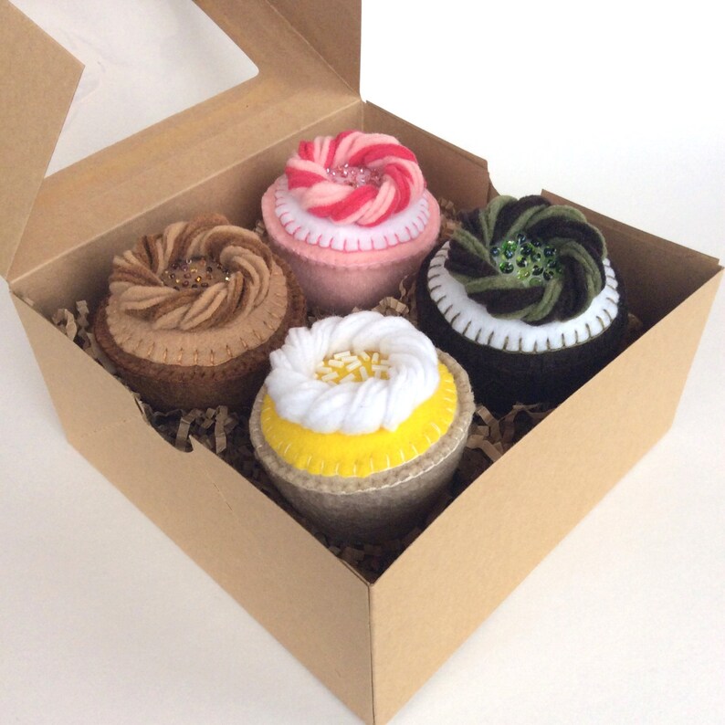 Felt Cupcake Valentine's Day Party 4 Felt Cupcakes  4 image 0