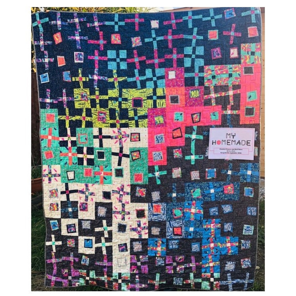 Modern Quilt Pattern Crooked Crosses and Bent Boxes a Etsy