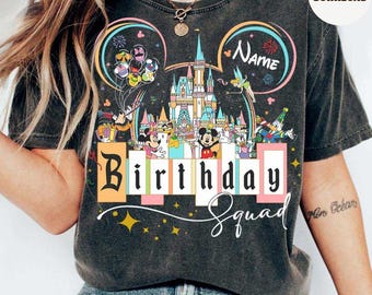 Personlig Musse Pigg och vänner slott Disney födelsedagspojke, födelsedagsflicka PNG, WDW Disneyland familjefödelsedagsfest digital nedladdning