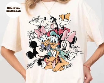 Retro mickey and friends png