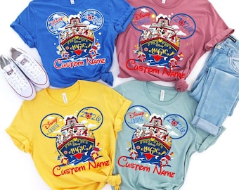 Personalized Mickey and Friends Disney Cruise Shirt, Vintage Family Cruise Vacation 2026, Custom Disney Wish Dream Magic Wonder Fantasy Trip