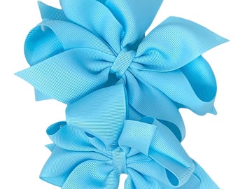 Ocean Blue hair bow, hair bow for girls, boutique hair clip, gifts for girls, birthday hair bow, big hair bow