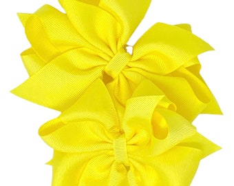 Lemon hair bow, hair bow for girls, boutique hair clip, gifts for girls, birthday hair bow, big hair bow