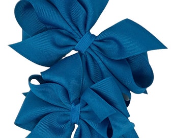 Deep Teal hair bow, hair bow for girls, boutique hair clip, gifts for girls, birthday hair bow, big hair bow
