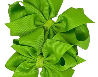 Kiwi hair bow, hair bow for girls, boutique hair clip, gifts for girls, birthday hair bow, big hair bow