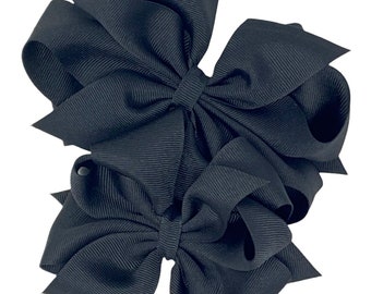 Black hair bow, hair bow for girls, boutique hair clip, gifts for girls, birthday hair bow, big hair bow