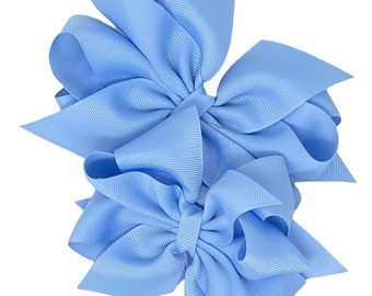 Dusty Blue hair bow, hair bow for girls, boutique hair clip, gifts for girls, birthday hair bow, big hair bow