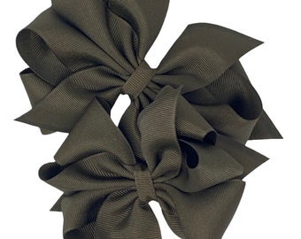 Brown hair bow, hair bow for girls, boutique hair clip, gifts for girls, birthday hair bow, big hair bow