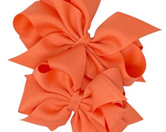 Living Coral hair bow, hair bow for girls, boutique hair clip, gifts for girls, birthday hair bow, big hair bow