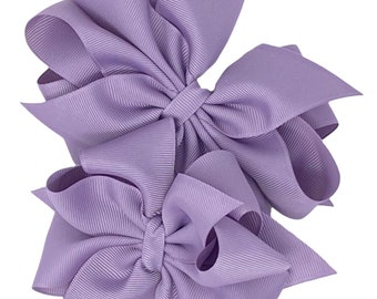 Dusty Lilac hair bow, hair bow for girls, boutique hair clip, gifts for girls, birthday hair bow, big hair bow