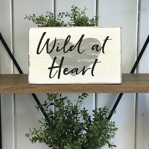 Boho Wall Decor / Wild at Heart / Gift for Teen Girl / Dorm Room Decor / Boho Style Sign