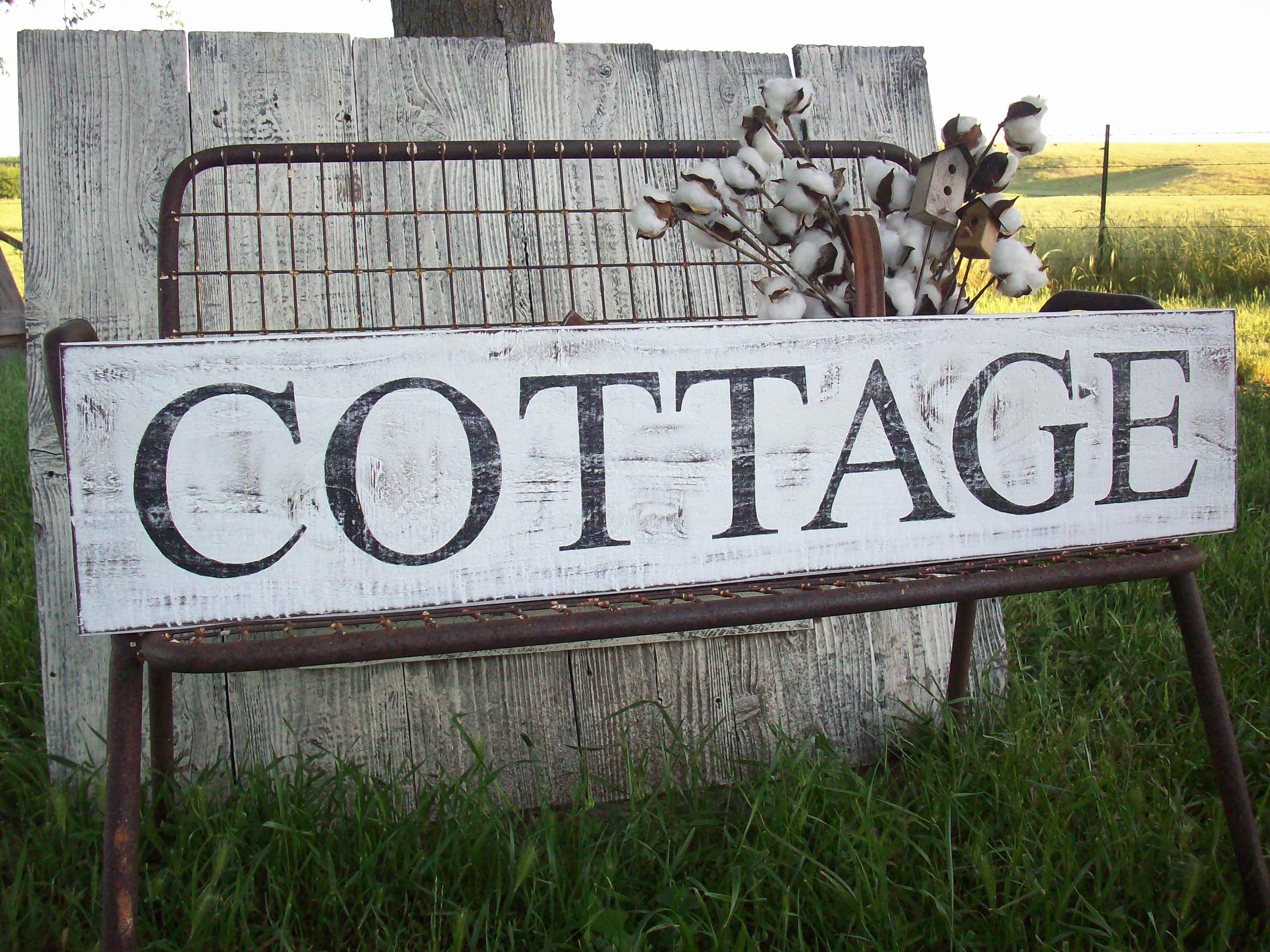 Cottage Sign / Rustic Cottage Decor / French Country Decor / | Etsy