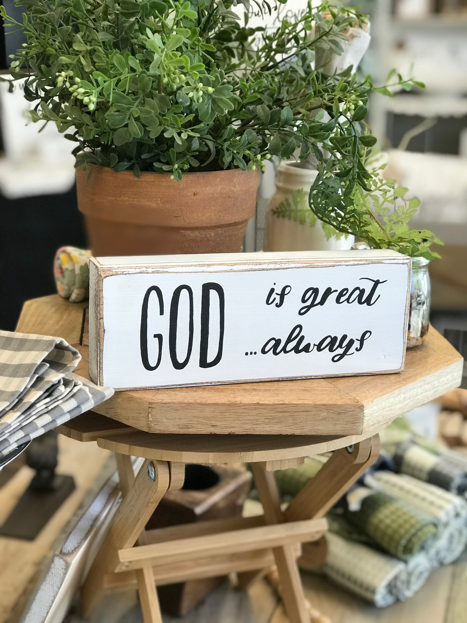 Christian Shelf Sitter / God is Great Always / Wood Block Sign Etsy