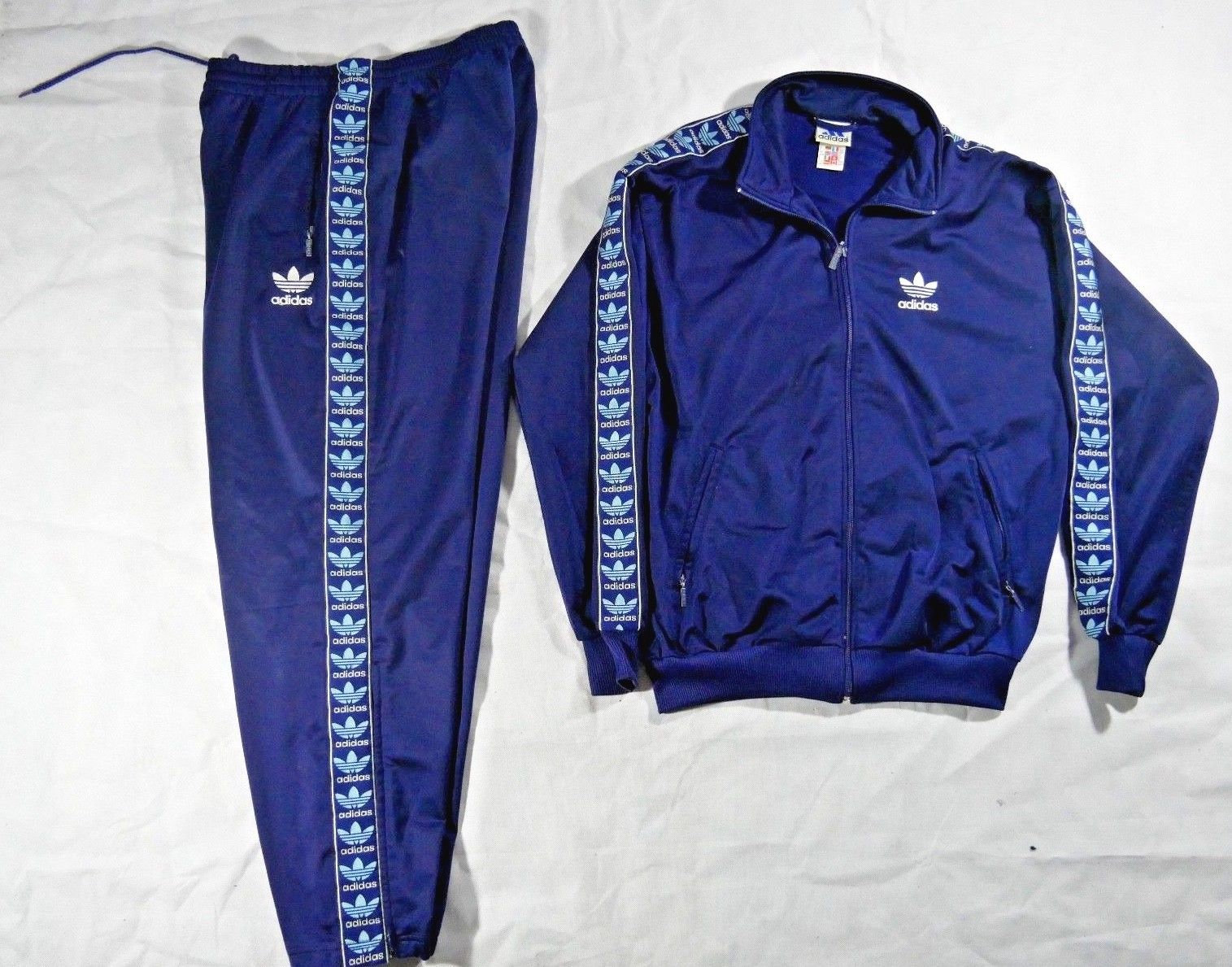 Abultar Produce Paseo Vintage Adidas Trefoil logotipo Tracksuit chaqueta tamaño de - Etsy España