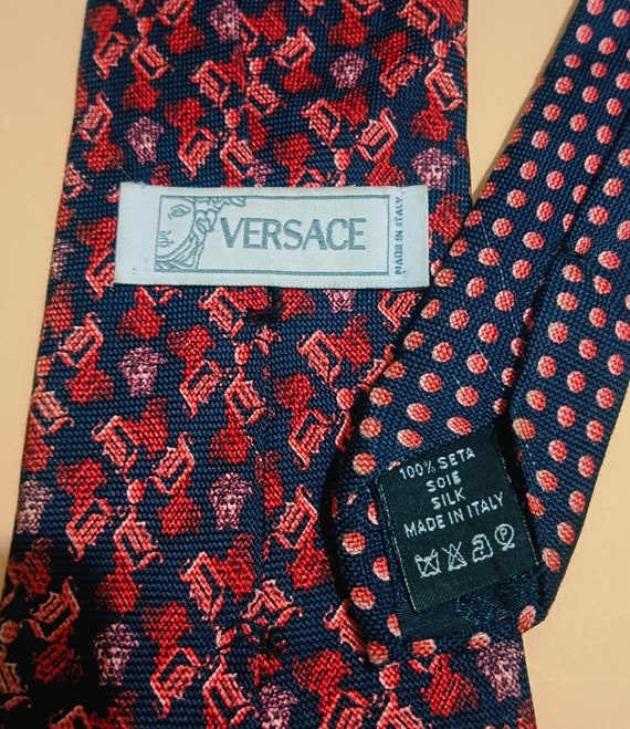 VERSACE Men's Silk Necktie Classic Width 3.5" Mad… - image 6