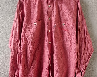 Free" Vintage BUDWEISER Chambray Shirt Long Sleeve Size Large