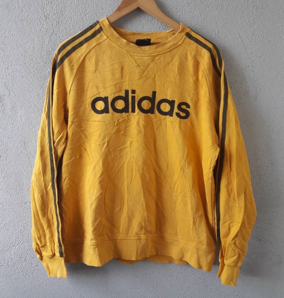 adidas yellow sweatshirt vintage