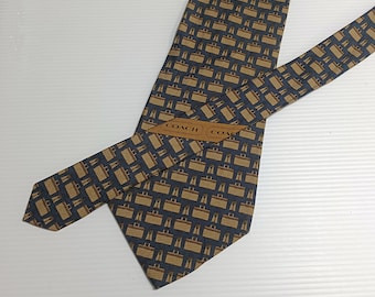 COACH Vintage Designer Silk Men's Necktie Classic Width 3.7" Made in usa