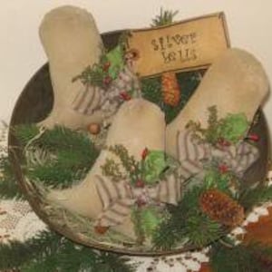 HOLIDAY Silber Glocken Schalenfüller Primitive Volkskunst Urlaub Weihnachten Home Dekoration Kranz Aufsatz Instant Download E-PATTERN