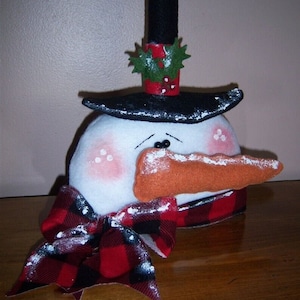 Christmas Snowman Head Shelf Sitter Sewing Tutorial Wreath Decoration Bowl Fillers Holiday Decoration MAILED PAPER PATTERN