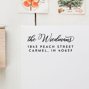 Niestandardowy rodzinny stempel z adresem zwrotnym, spersonalizowany stempel, drewniany stempel, stempel samotuszujący, niestandardowy stempel z adresem zwrotnym, ślub #Sweet&Simple2