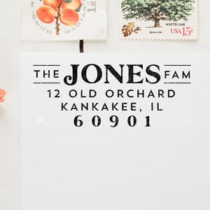 Bold Return Address Stamp Personalized Rubber Stamp with Wood Handle, Christmas Gift for New Home, New House Custom Stamp