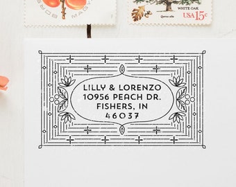 Ornate Return Address Stamp Custom Stamp Bridesmaid Gift Personalized Gift for Her Anniversary Gift Christmas Gift Custom Rubber Stamp