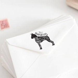 Boxer Return Address Stamp, Housewarming Gift for Dog Lover, Personalized Dog Address Stamp, Boxer Gift