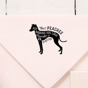 Italian Greyhound Return Address Stamp, Dog Owner Gift, Wooden Handle, Custom Rubber Stamp