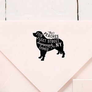 Bernese Mountain Dog Return Address Stamp, Dog Owner Gift, Wooden Handle, Custom Rubber Stamp