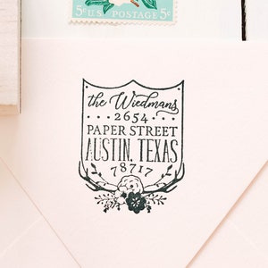 Adresstempel embleem. Familiestempel.