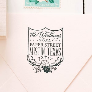 Crest Return Address Stamp. Family Stamp.