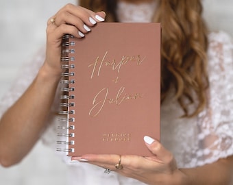 Rustic Wedding Planner Book, Real Gold Foil, Custom Wedding Planner Book, Personalized Wedding Planner, Bridal Shower Gift