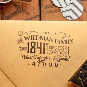 Cutest Return Address Stamp in the Whole World. Wood Handle. Personalized Rubber Stamp.