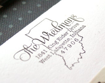 State Return Address Stamp Housewarming Gift Personalized Gift Custom Rubber Stamp State Address Stamp Custom Stamp Wedding Stamp Self Ink