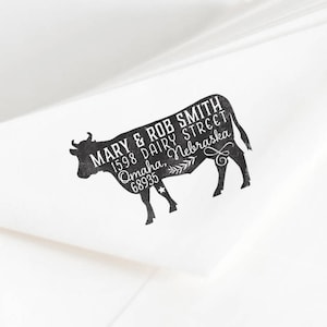 Stempel koeretouradres, koestempel, retouradres boerderij, aangepaste rubberstempel, boer cadeau, housewarming, boerderijcadeau, cadeau voor boer