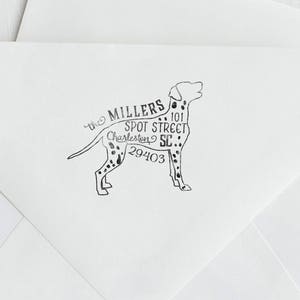 Dalmatian Return Address Stamp, Housewarming Gift, Dog Lover Gift, Puppy Stamp, Personalized Stamp, Custom Stamp, Rubber Stamp