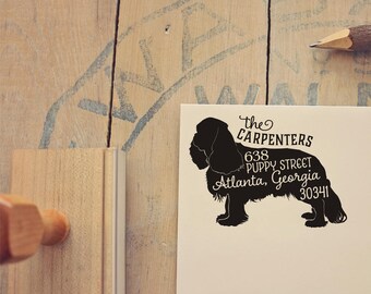 Cavalier King Charles Spaniel Address Stamp Dog Lover Gift, Rubber Stamp, Personalized Pet Address Stamp