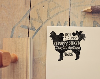 Chihuahua Return Address Stamp, Dog Owner Gift, Wooden Handle, Custom Rubber Stamp