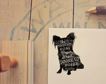 Yorkshire Terrier Return Address Stamp, Dog Owner Gift, Wooden Handle, Custom Rubber Stamp, Yorkie Dog