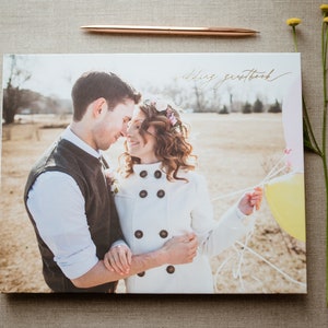 Photo Wedding Guest Book, Wedding Sign In, Photo Album, Photobook, Blank, Black, Lined Pages