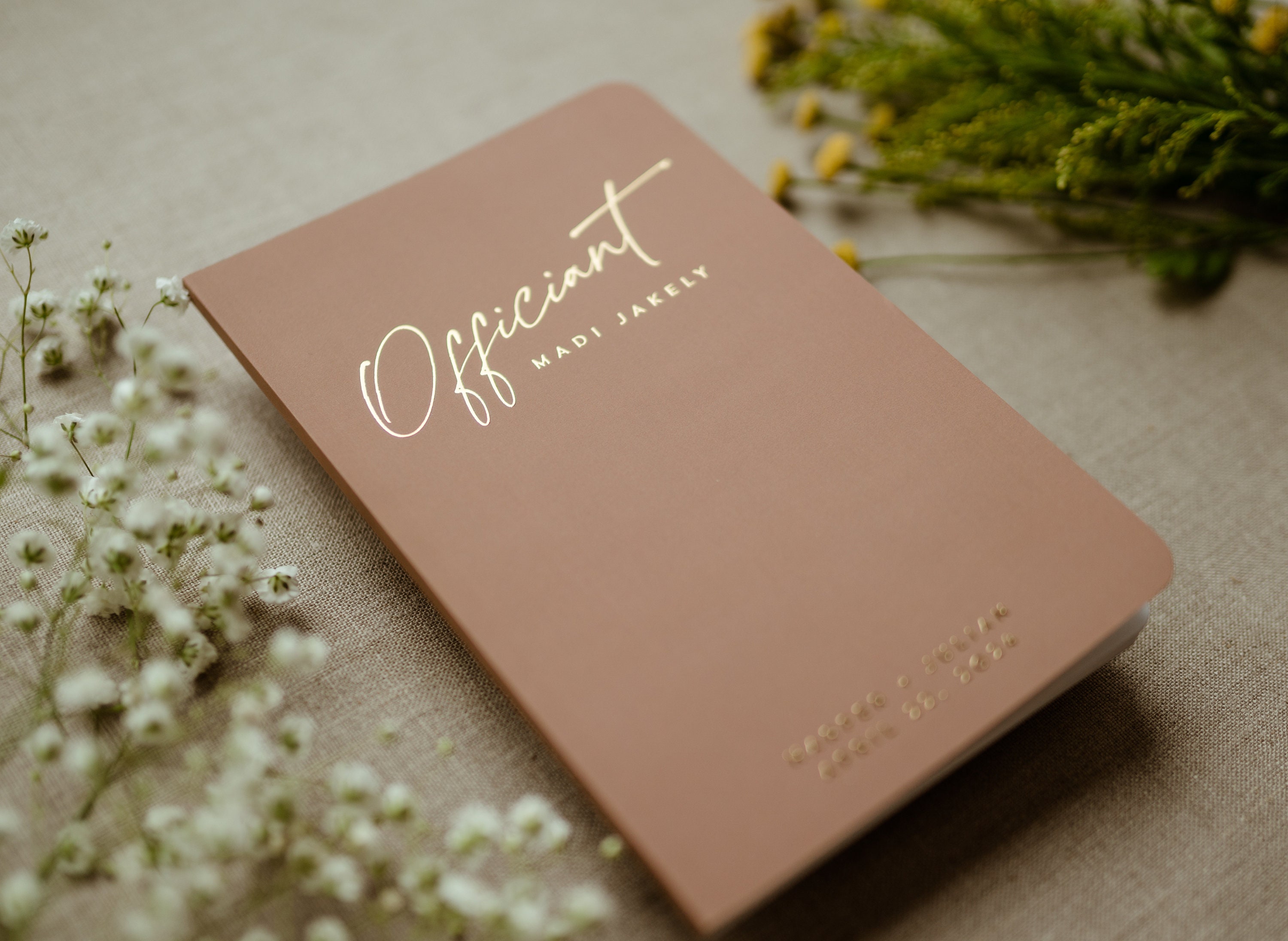 Wedding Officiant Book, Personalized Ceremony Book, Ceremony Journal
