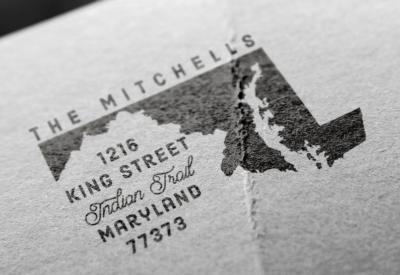 Maryland Return Address State Stamp Personalized Rubber Etsy