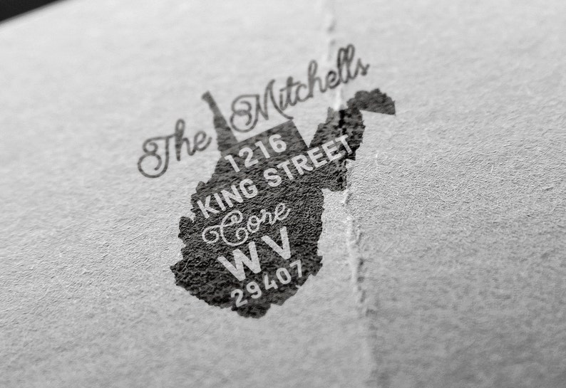 West Virginia Return Address Stamp State Stamp Personalized Etsy