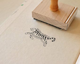 Tiger Library Of Stamp - Personalized Book Plate