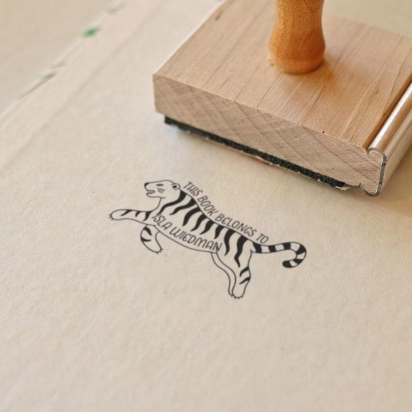 Tiger Library Of Stamp - Personalized Book Plate