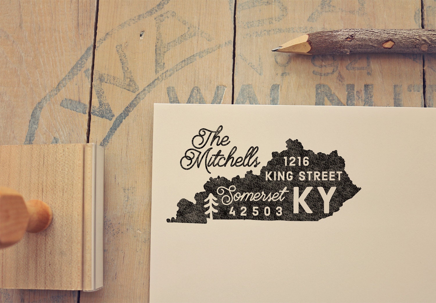Kentucky Return Address Stamp State Stamp Personalized Gift Etsy