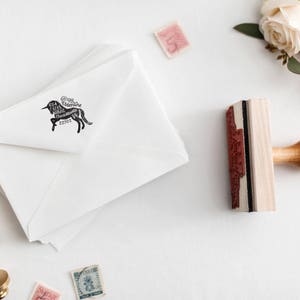 Unicorn Return Address Stamp, Personalized Rubber Stamp, Unique Gift Idea, Housewarming Gift image 4